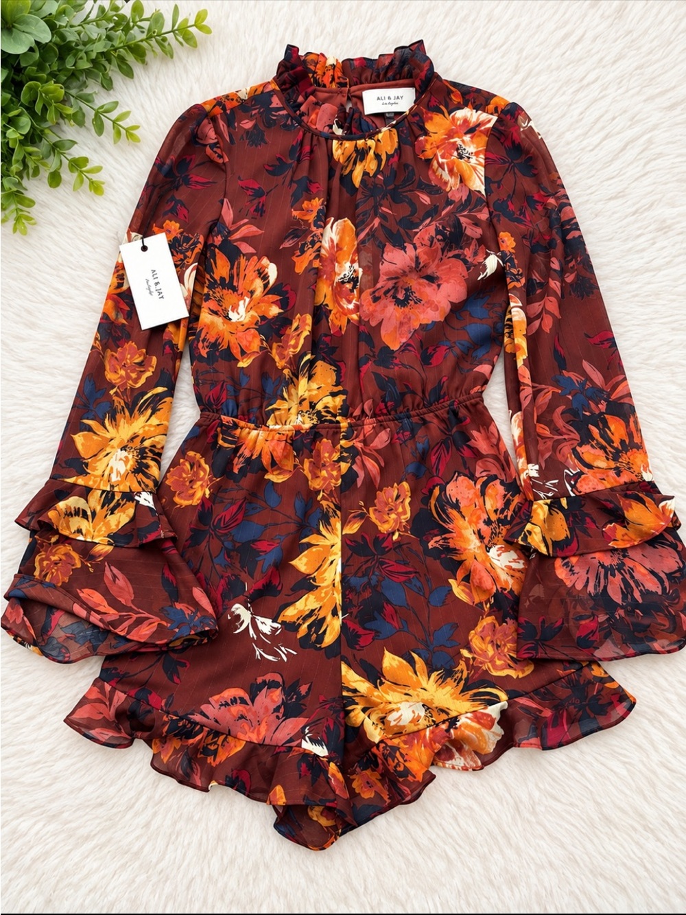 Ali & Jay Floral Ruffle Romper XS NWT $128